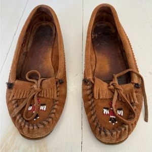 Minnetonka Brown Suede Moccasins